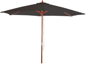 Slnečník Florida Ø 3m - polyester/drevo - antracit