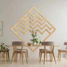Drevená geometrická dekorácia štvorec - FORNET: Preglejka Topoľ - Honey 3071 30 cm 4060-97851 PR0397-A