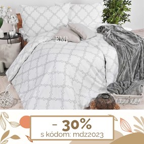 Obliečky bavlnené Dolce biele EMI: Štandardný set jednolôžko obsahuje 1x 140x200 + 1x 70x90