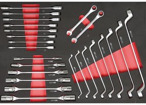 Pojazdný dielenský vozík na náradie EXPERT, VRÁTANE NÁRADIA, 7 zásuviek, modrá