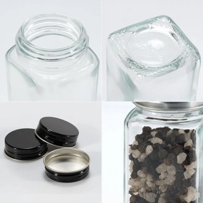 Sada 24 ks dóz na koření BAKER černá/čirá