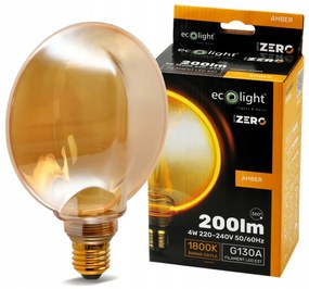 ECOLIGHT Dekoratívna LED žiarovka E27 4W 200lm G130 Amber Retro - rada ZERO