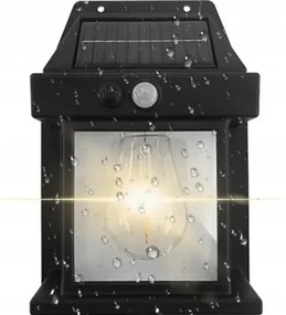 Solárna záhradná nástenná lampa Solar Interaction YX-777 - čierna