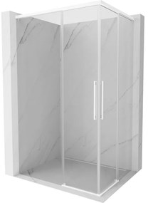 Mexen Rox, Duo posuvný sprchový kút 85 x 80 cm, 8mm číre sklo, biely profil, 8C2D-085-080-20-00
