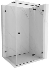 Mexen Lunar T výklopný sprchový kút pravý 130 x 100 cm, číre sklo, čierna matná, 834T-130-100-70-00-P