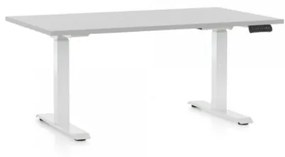 Výškovo nastaviteľný stôl OfficeTech D, 120 x 80 cm, biela podnož