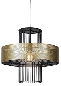 Inteligentné závesné svietidlo zlaté s čiernou 50 cm vrátane Wifi G95 - Tess