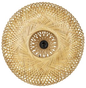 Prírodná okrúhla nástenná lampa z bambusových prúžkov - Ø 32*20cm
