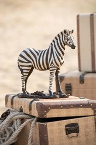 Bielo-čierna antik dekorácia Zebra - 31*11*32 cm
