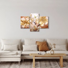 Obraz - Zlaté kvety (90x60 cm)