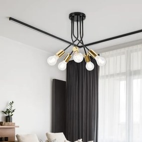 Luster na tyči PRIYA 5xE27/15W/230V čierna