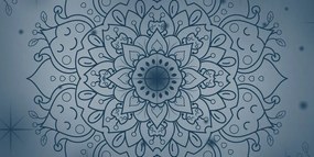 Obraz tmavo modrý kvet Mandaly