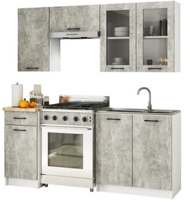 Kuchynská linka OLIVIA H720 1.8 m s vitrínou betón