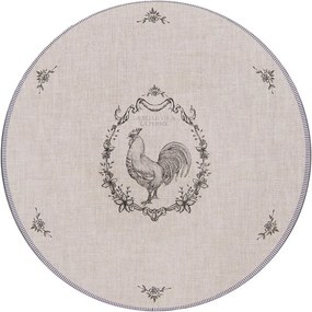 Béžový servírovací tanier s kohútom Devine French Roster - Ø 33*1 cm