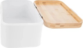 Orion Chlebník WHITELINE,  plech/bambus,  30 x 19,5 x 14,5 cm