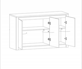 Komoda Montana K3D, lefkas ciemny