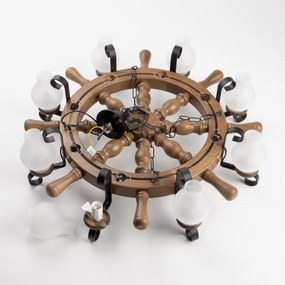 Brilagi - Luster na reťazi TIMONA 8xE14/40W/230V priemer 70 cm buk/orech