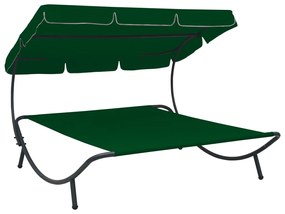 Záhradná posteľ s baldachýnom, zelená