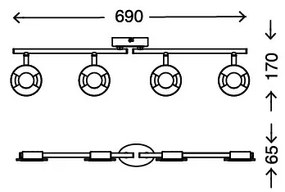 Briloner 2798-042 - LED Bodové svietidlo STONE 4xLED/4,5W/230V