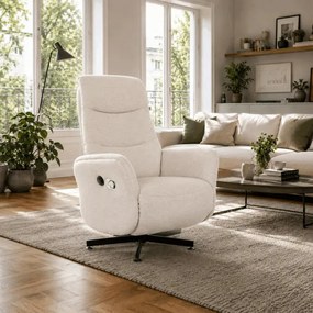 Polohovacie kreslo krémové, elektrické TV-C5479 CRM2