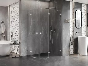 Mexen Lunar, pravý polkruhový sprchový kút 100 x 90 cm, 8mm číre sklo, chrómový profil, 833-100P-090L-01-00