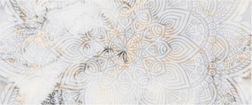 Obraz bielej mandaly (120x50 cm)