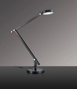 Čierna LED stolová lampa s ohýbateľnou konštrukciou (výška 90 cm) Amsterdam – Trio