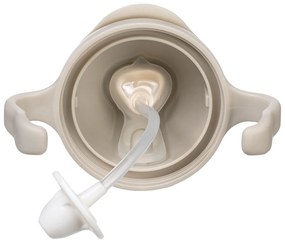 Hrnček so slamkou - béžový 240 ml