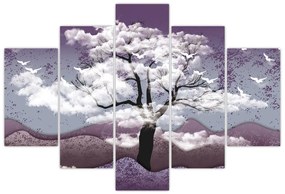 Obraz - Strom v oblakoch (150x105 cm)