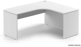 Drevona, REA PC stôl, RP-SRD-1600, PRAVÝ , biela