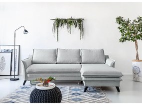 Svetlosivá rozkladacia rohová pohovka Miuform Charming Charlie, pravý roh