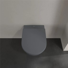 VILLEROY &amp; BOCH Subway 2.0 závesné WC s hlbokým splachovaním bez vnútorného okraja, 370 x 560 mm, Graphite, s povrchom CeramicPlus, 5614R0i4