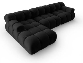 Čierna zamatová pohovka 285 cm Bellis – Micadoni Home