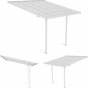 Záhradný Garážový Altánok Atlanta Polykarbonát na stenu Biely