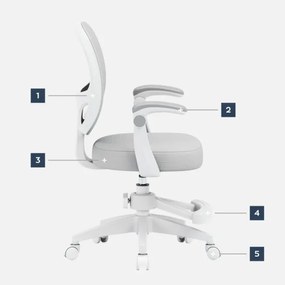 Detská otočná stolička Mark Adler Junior 3.1 Grey