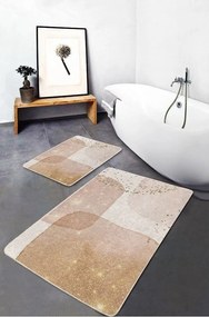 Béžové zamatové kúpeľňové predložky v súprave 2 ks 60x100 cm – Mila Home