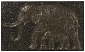 Kovový obraz Slony - 102 * 8 * 62 cm