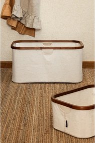 Krémový látkový skladací kôš na bielizeň Bamboo/Linen – Bigso