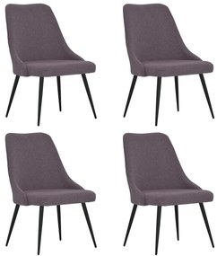 Jedálenské stoličky 4 ks sivohnedé látkové