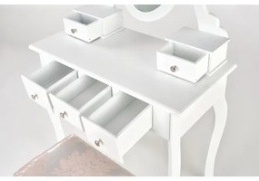 Toaletný stolík SARA 80x130 cm + taburet 45x37 cm biela