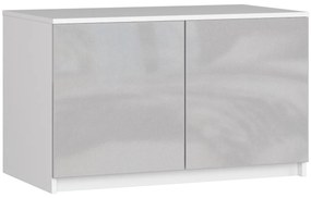 Nástavec na skriňu Star 90 cm biely/strieborný lesk
