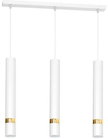 Závesné svietidlo Joker, 3x biele kovové tienidlo, w/g