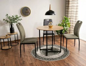 Okrúhly jedálenský stôl Alto 80 cm dub prírodný/čierny