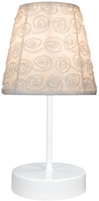 CLX Klasická stolová lampa LOMBARDY, 1xE14, 40W, biela