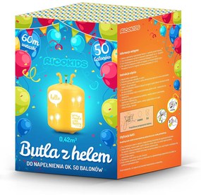 Héliová fľaša 0,42 m3 s balónmi a stuhou Ricokids