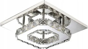 Toolight - Krištáľová hranatá stropná lampa Glamour 8W neutrálna farba APP406-C, chrómová, OSW-65004