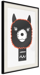 Artgeist Plagát - Decorative Alpaca [Poster] Veľkosť: 20x30, Verzia: Čierny rám s passe-partout