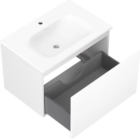 Mexen Orio, kúpeľňová skrinka 70 cm s umývadlom Vela, 1 zásuvka, biela matná, 91A10-07047-1-BF01-W23M01