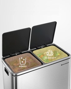 Vasagle Kôš na separovanie odpadu SORT, 2x30l+vrecia na odpadky, strieborná/čierna