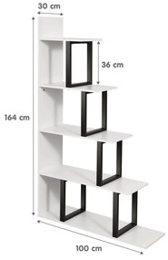 Regál Saidy (biela + čierna). Vlastná spoľahlivá doprava až k Vám domov. 1088620